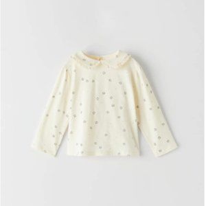 PETER PAN COLLAR PRINT TOP